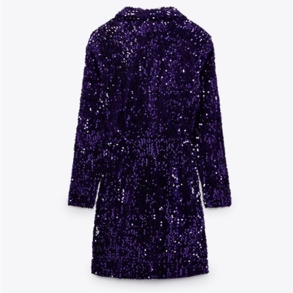 Zara Sequin Blazer Dress Limited Edition Size Small NWT - Picture 10 of 15